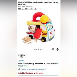 Curious George Ice Cream Truck Plush Toy